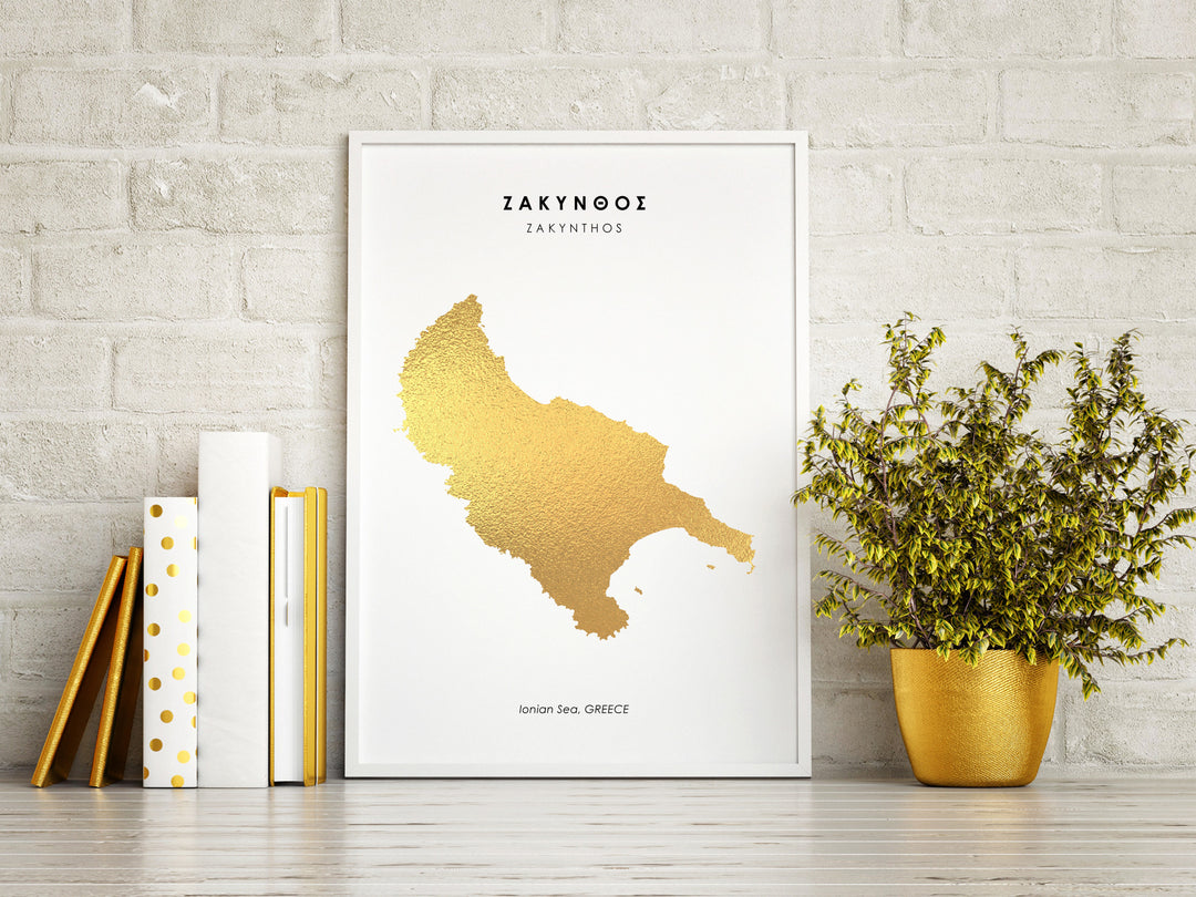 Map ZAKYNTHOS Art Foil Print